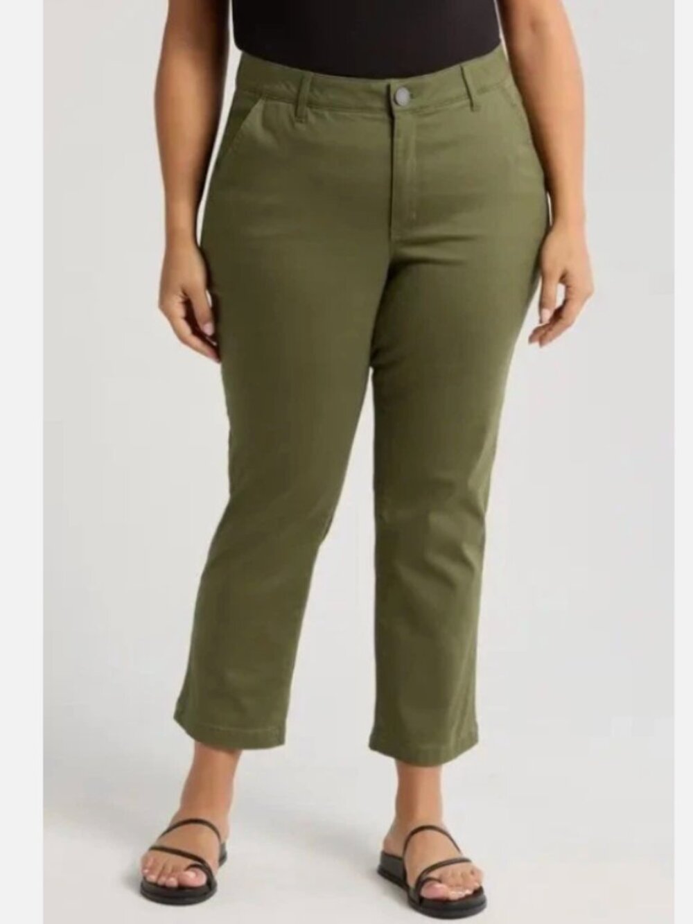 Wit & Wisdom "Ab"solution Cropped Pants Size 120W Olive Green, Size 20W